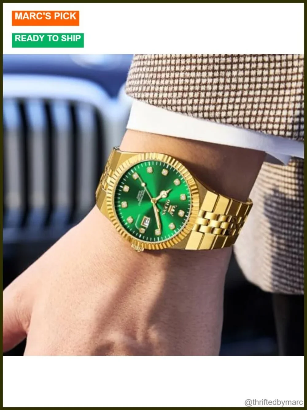 Men's Stainless Steel Watch, Analog Quartz, Luminous Waterproof Dress Watch